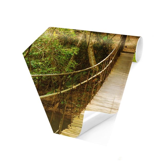 Fototapeter grön Jungle Bridge