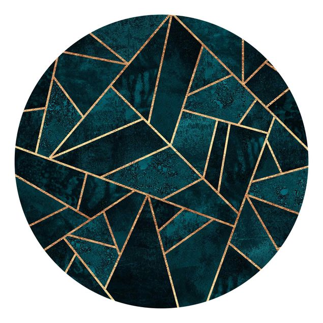 Tapeter modernt Dark Turquoise With Gold