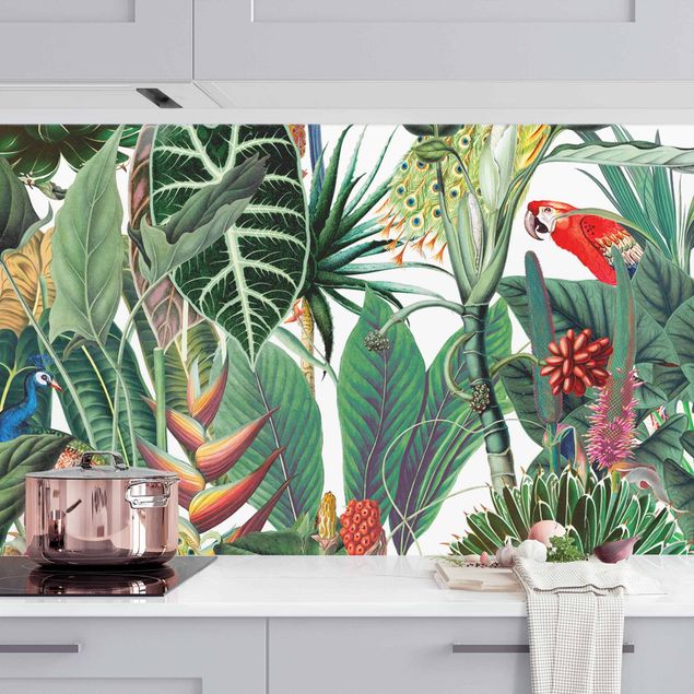 Kök dekoration Colourful Tropical Rainforest Pattern II