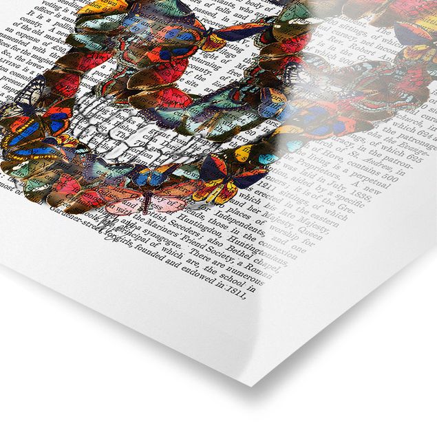 Tavlor färgglada Scary Reading - Butterfly Skull