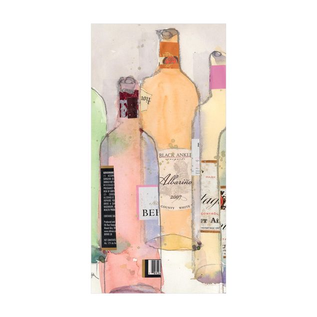badrumsmatta beige Wine Bottles In Watercolour II