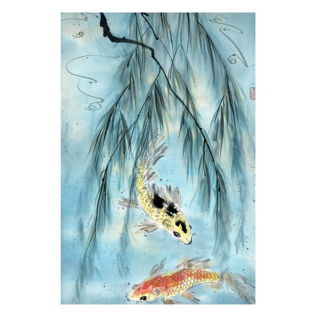 Tavlor fisk Japanese Watercolour Drawing Goldfish II