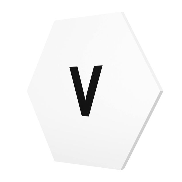 Hexagonala tavlor Letter White V