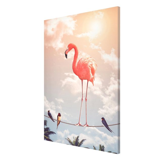 Magnettavla blommor  Sky With Flamingo