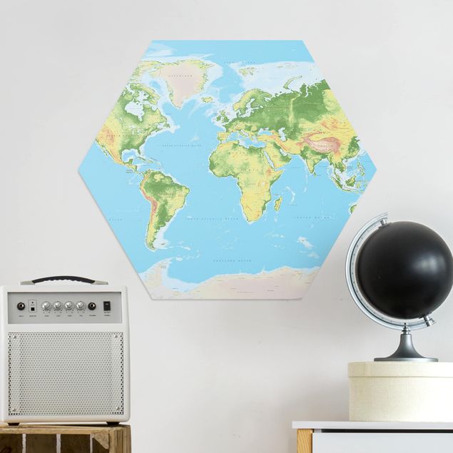 Tavlor världskartor Physical World Map
