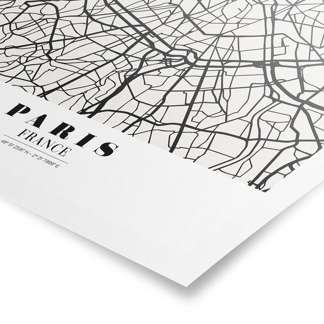 Posters världskartor Paris City Map - Classic
