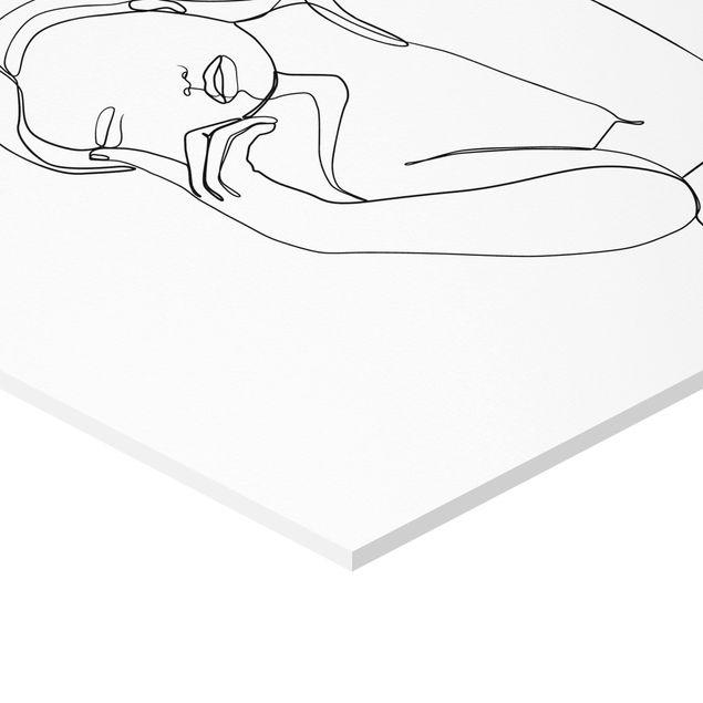 Tavlor Line Art Pensive Woman Black And White