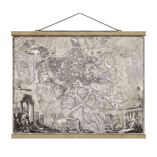 Tavlor världskartor Vintage Map Rome