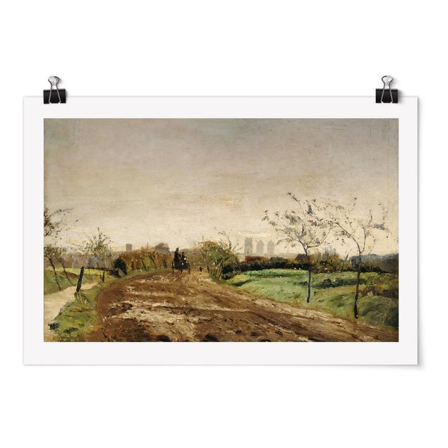 Konststilar Otto Modersohn - Morning Landscape with Carriage near Münster