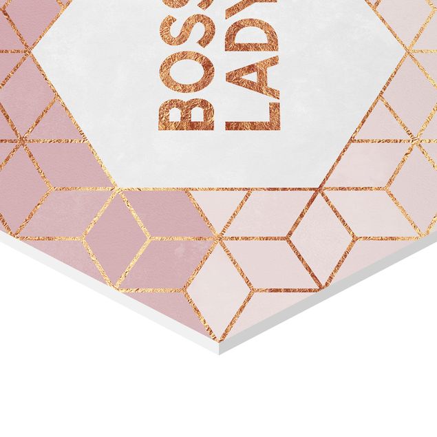 Hexagonala tavlor Boss Lady Hexagons Pink
