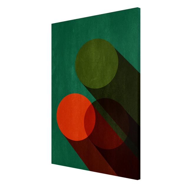 Tavlor abstrakt Abstract Shapes - Circles In Green And Red