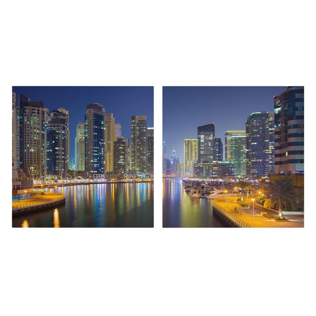 Tavlor modernt Dubai Night Skyline