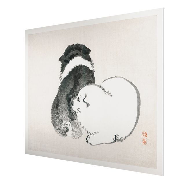 Tavlor retro Asian Vintage Drawing Black And White Pooch