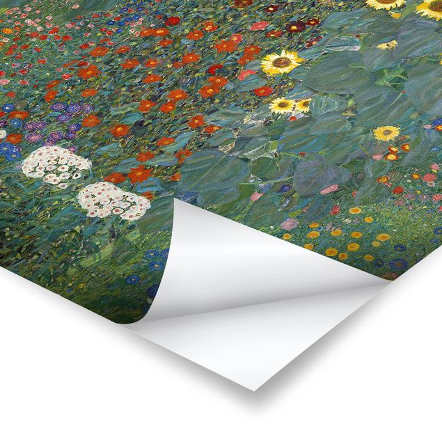 Posters blommor  Gustav Klimt - Garden Sunflowers