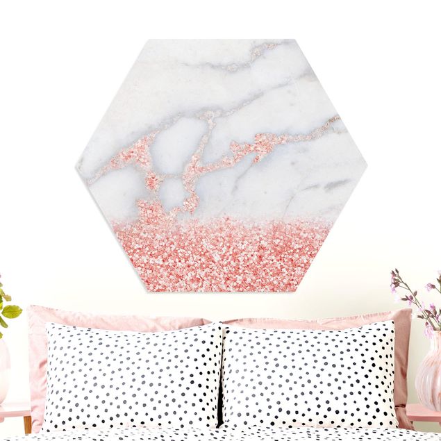 Kök dekoration Marble Optics With Pink Confetti
