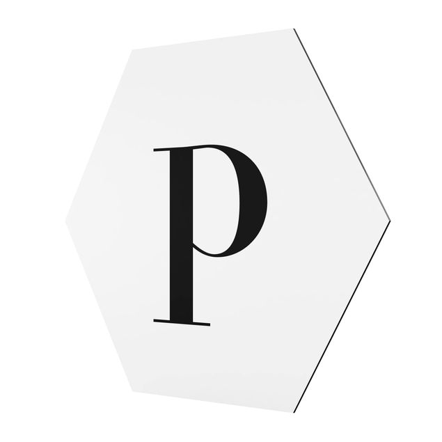 Hexagonala tavlor Letter Serif White P