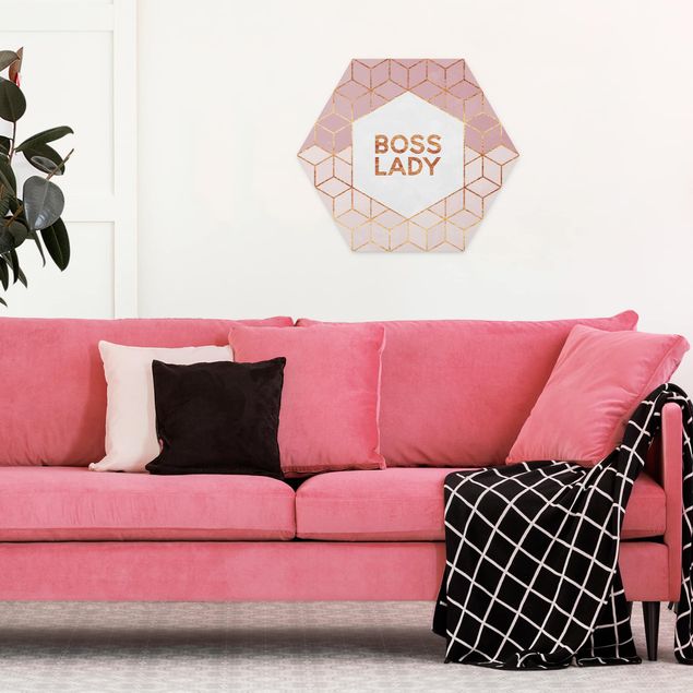 Tavlor mönster Boss Lady Hexagons Pink