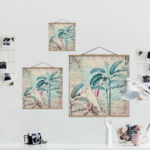 Tavlor Andrea Haase Colonial Style Collage - Cockatoos And Palm Trees