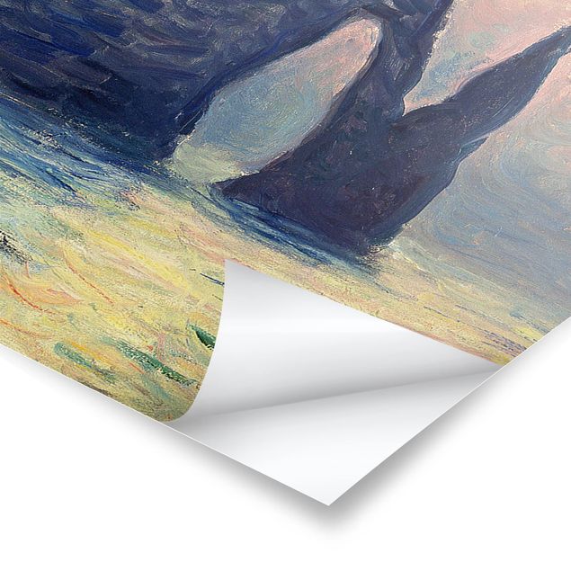 Tavlor hav Claude Monet - The Cliff, Étretat, Sunset