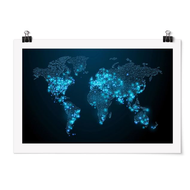 Tavlor modernt Connected World World Map
