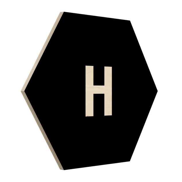Hexagonala tavlor Letter Black H