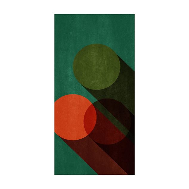 abstrakt matta Abstract Shapes - Circles In Green And Red