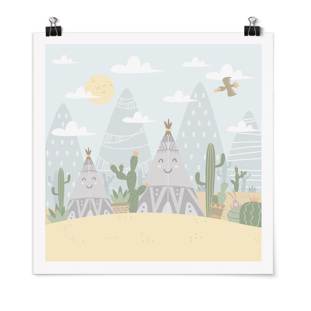 Tavlor modernt Tepee With Cacti