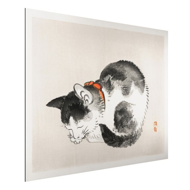 Kök dekoration Asian Vintage Drawing Sleeping Cat