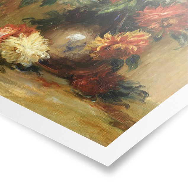 Posters blommor  Auguste Renoir - Still Life with Dahlias