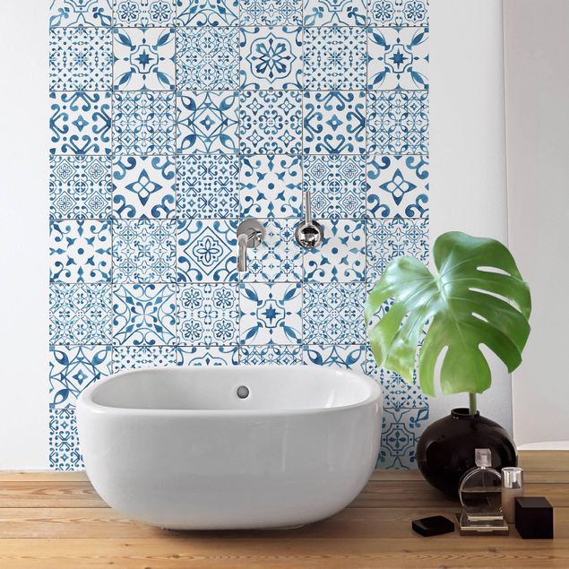Möbelfolier matt Patterned Tiles Blue White