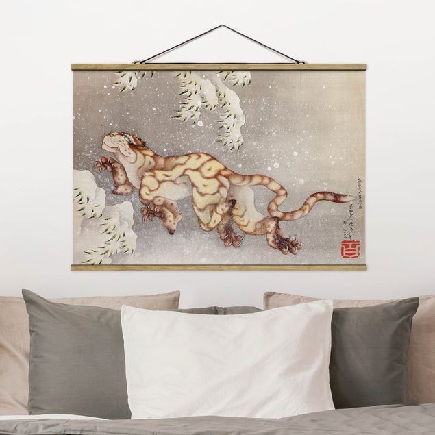 Kök dekoration Katsushika Hokusai - Tiger in a Snowstorm