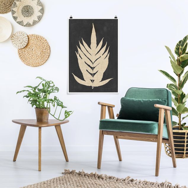 Posters blommor  Fern With Linen Structure II