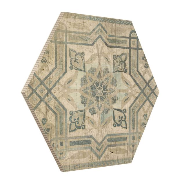 Hexagonala tavlor Wood Panels Persian Vintage III
