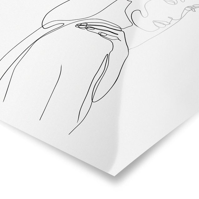 Tavlor svart och vitt Line Art Woman's Shoulder Black And White
