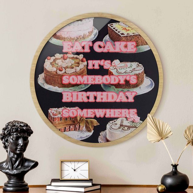 Tavlor med ram konstutskrifter Eat Cake It's Birthday