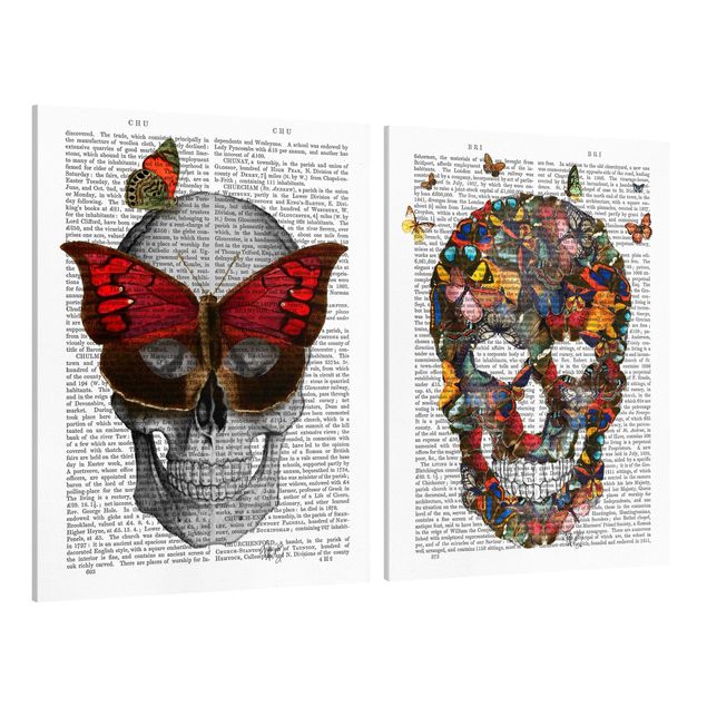 Canvastavlor ordspråk Scary Reading - Butterfly Mask Set I