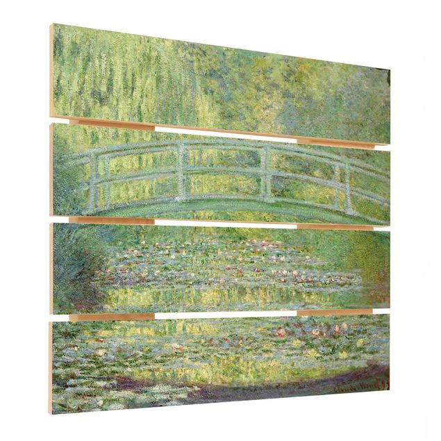 Trätavlor landskap Claude Monet - Japanese Bridge