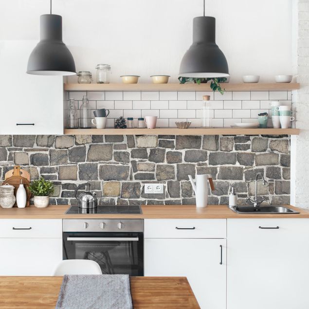 Stänkskydd kök sten utseende Quarry Stone Wallpaper Natural Stone Wall