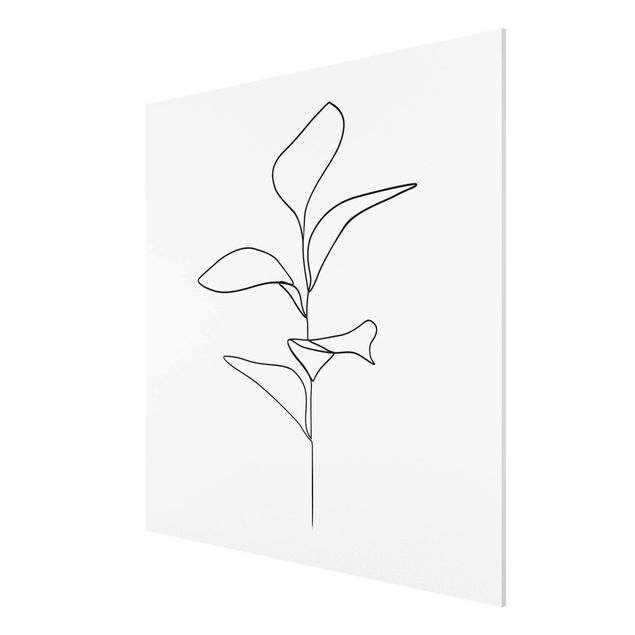 Tavlor blommor Line Art Plant Leaves Black And White