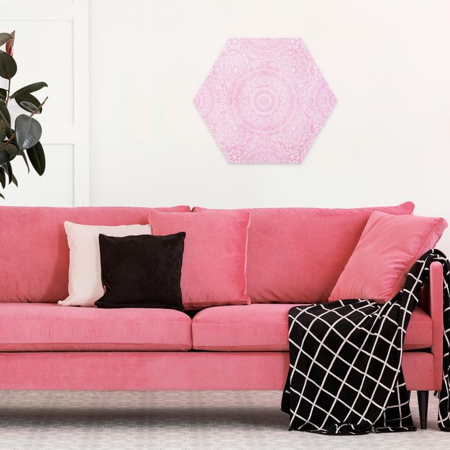 Tavlor konstutskrifter Pattern Mandala Pink