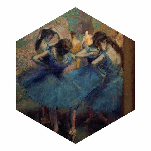Hexagonala tapeter Edgar Degas - Blue Dancers