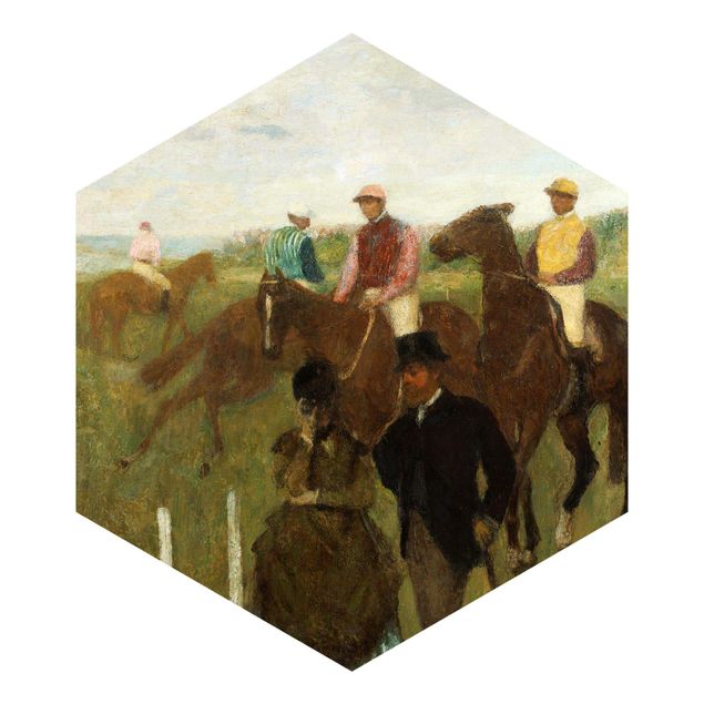 Tapeter modernt Edgar Degas - Jockeys On Race Track