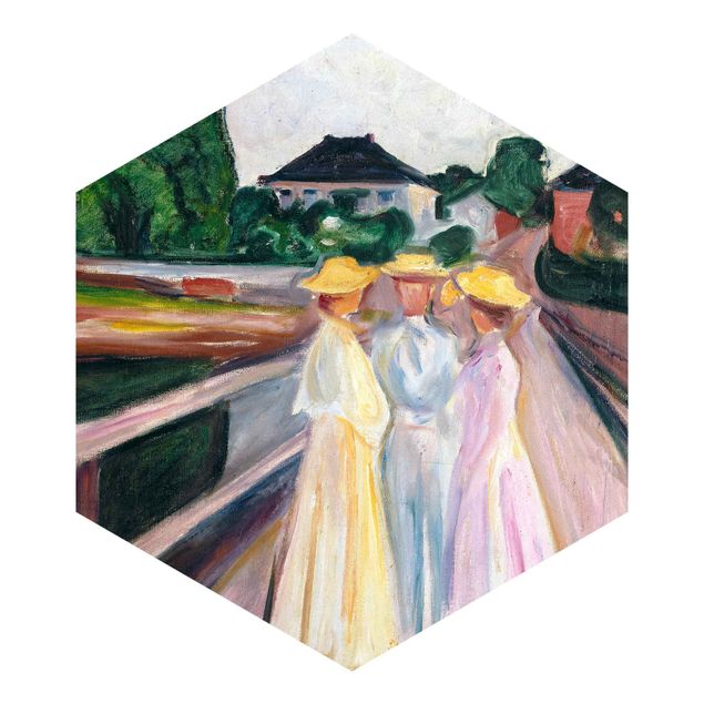 Tapeter modernt Edvard Munch - Three Girls
