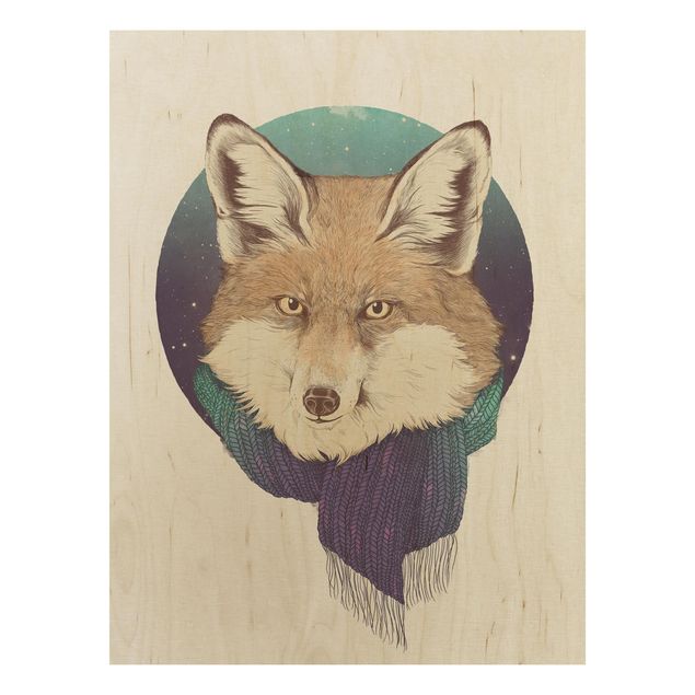 Tavlor Illustration Fox Moon Purple Turquoise