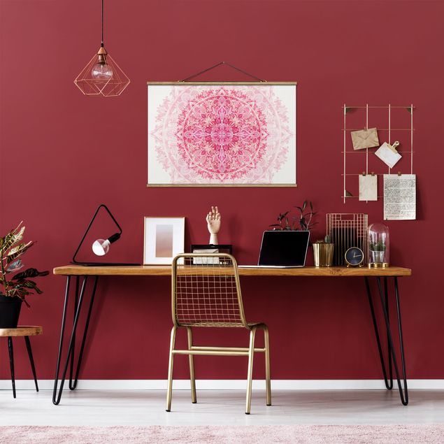 Tavlor mönster Mandala Watercolour Ornament Pink