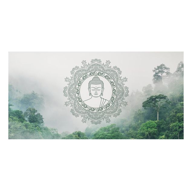 Kök dekoration Buddha Mandala In Fog