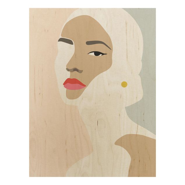 Konststilar Line Art Line Art Portrait Woman Pastel Grey