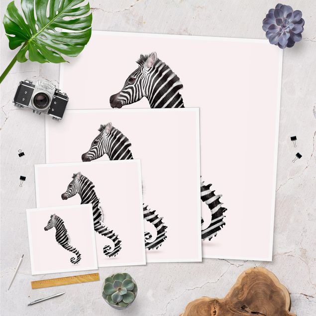 Posters djur Seahorse With Zebra Stripes