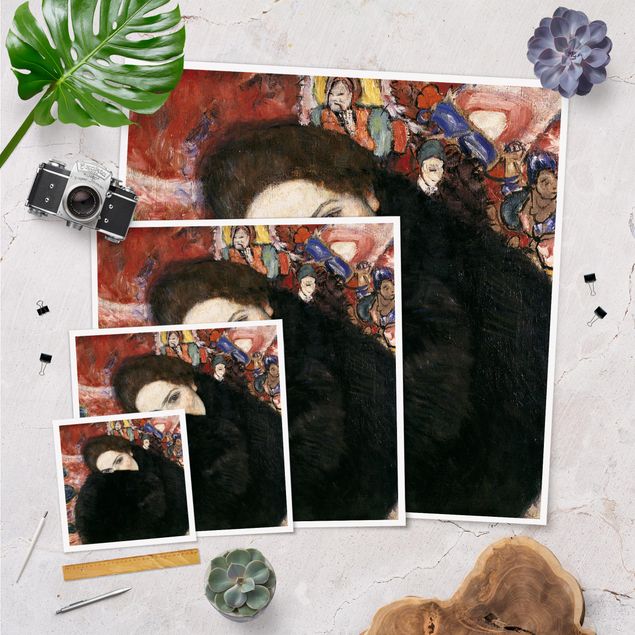 Tavlor porträtt Gustav Klimt - Lady With A Muff