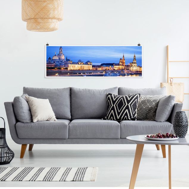 Posters arkitektur och skyline Canaletto's View At Night